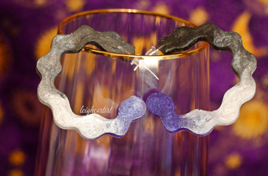 Asexual Flag Wavy Resin Hoop Earrings