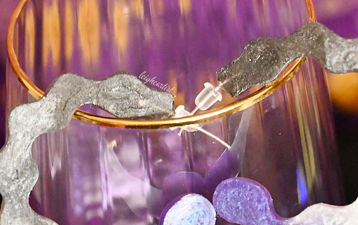 Asexual Flag Wavy Resin Hoop Earrings