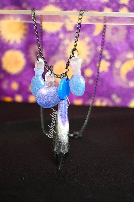 Asexual Flag Crystal Resin Necklace