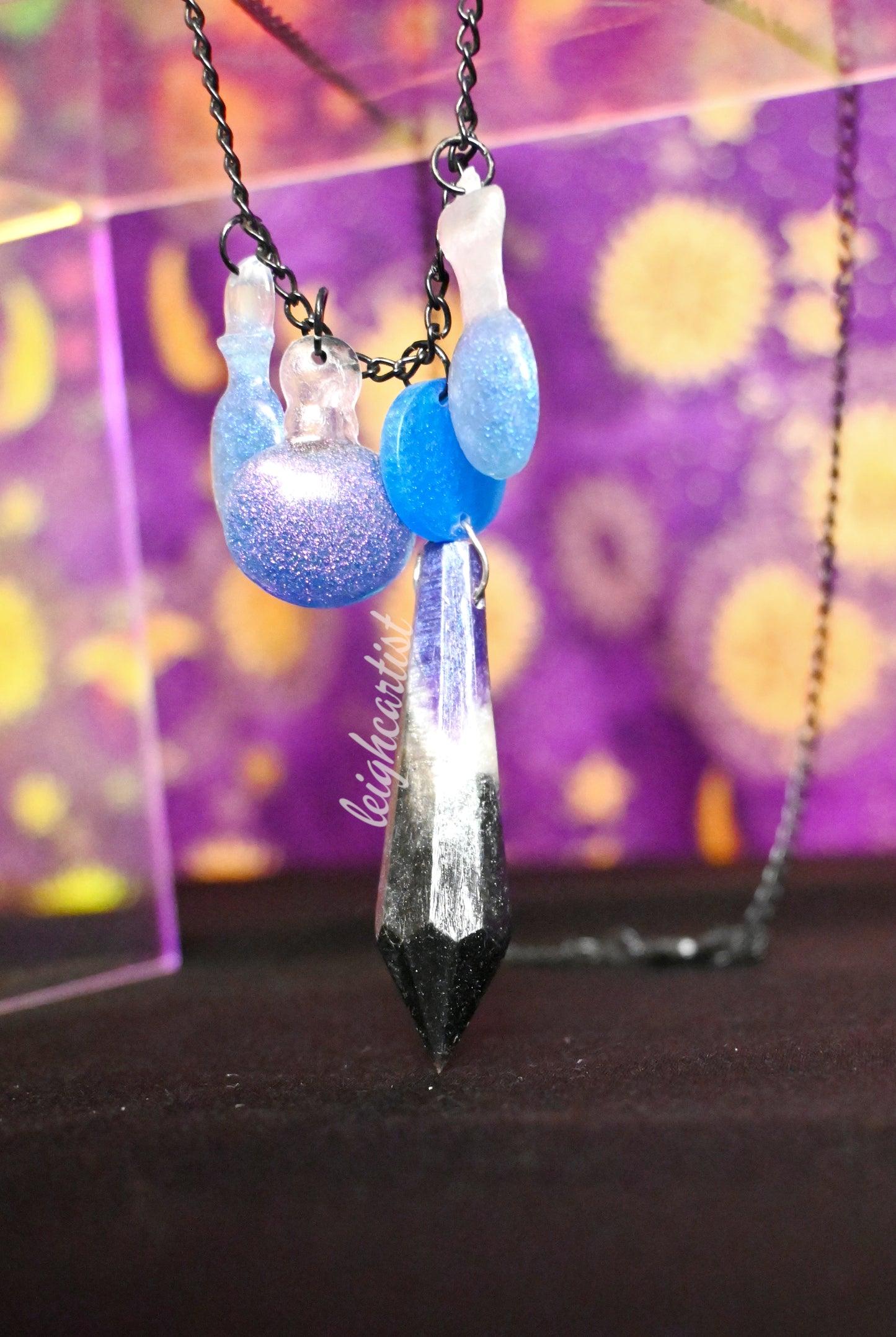 Asexual Flag Crystal Resin Necklace