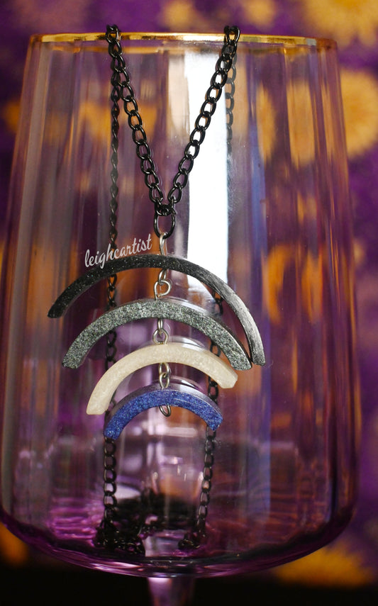 Asexual Flag Rainbow Resin Necklace