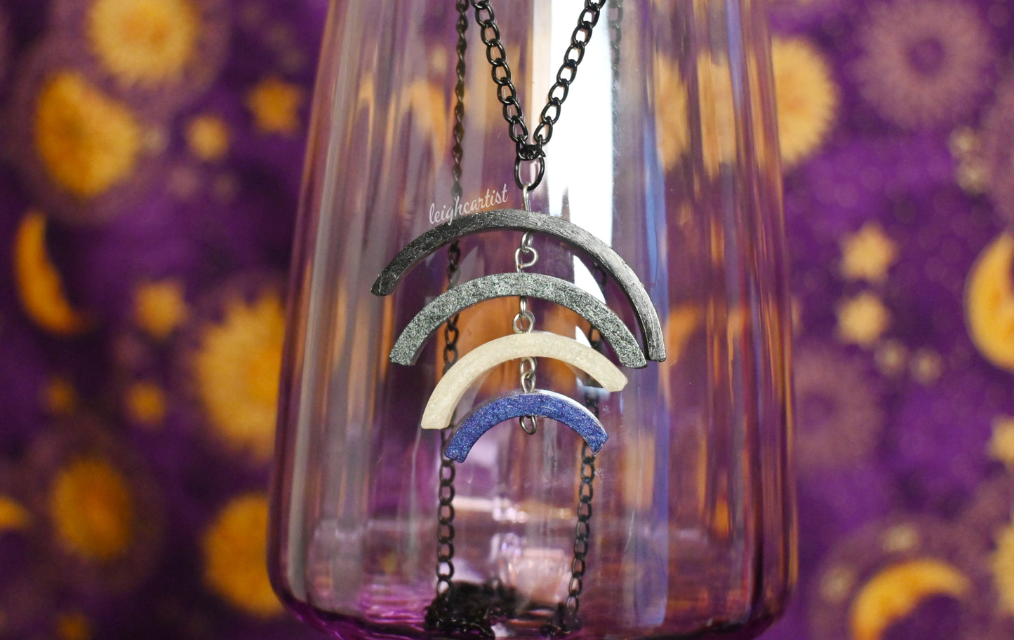 Asexual Flag Rainbow Resin Necklace