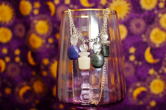 Asexual Flag Potion Bottles Resin Necklace
