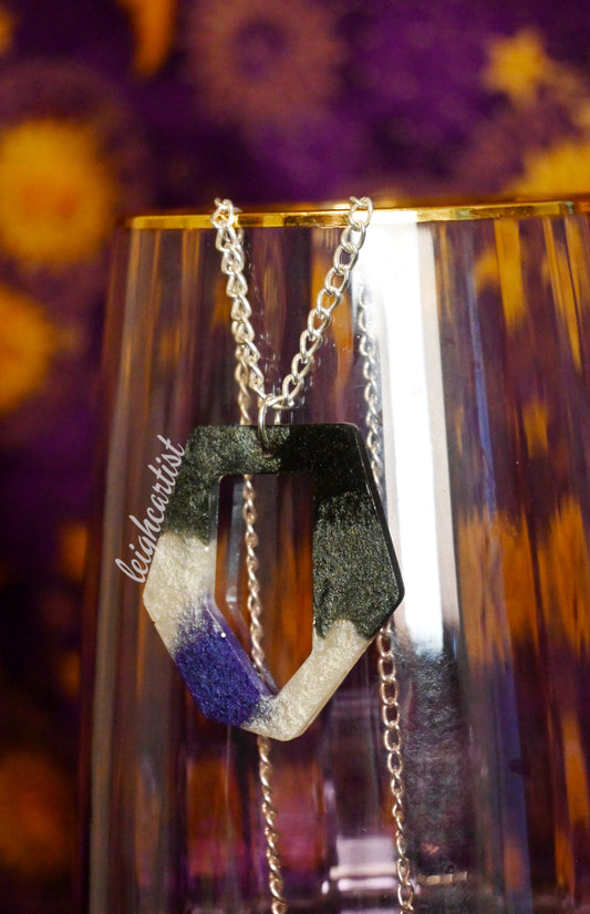 Asexual Flag Geometric Resin Necklace