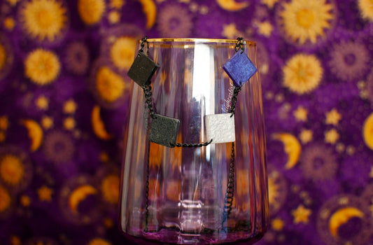 Asexual Flag Diamond Shapes Resin Necklace