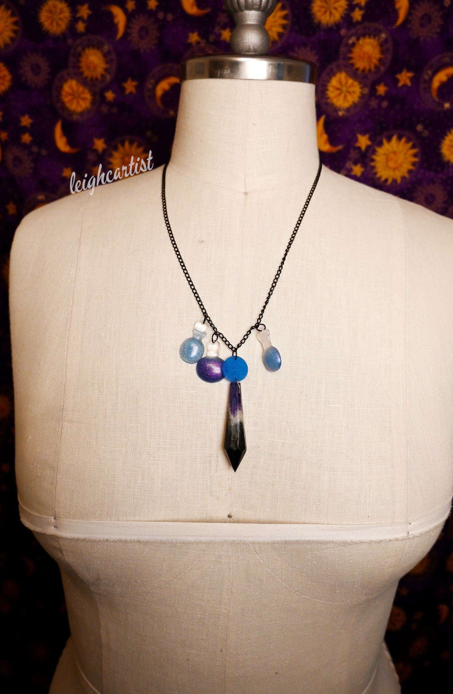 Asexual Flag Crystal Resin Necklace