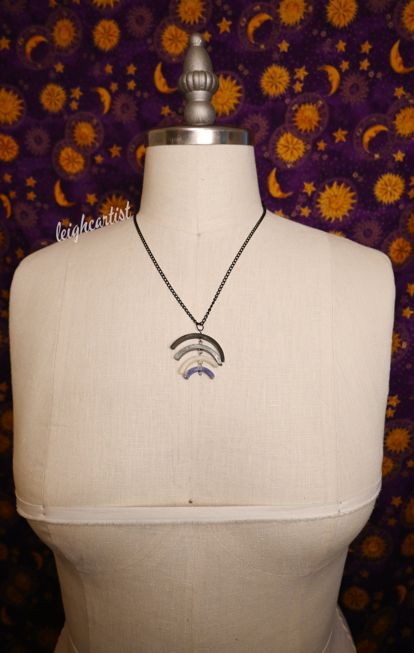 Asexual Flag Rainbow Resin Necklace