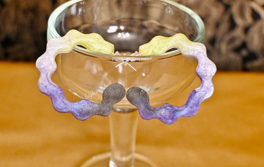 Nonbinary Flag Wavy Resin Hoop Earrings