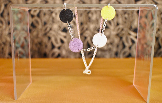 Nonbinary Flag Circles Resin Necklace