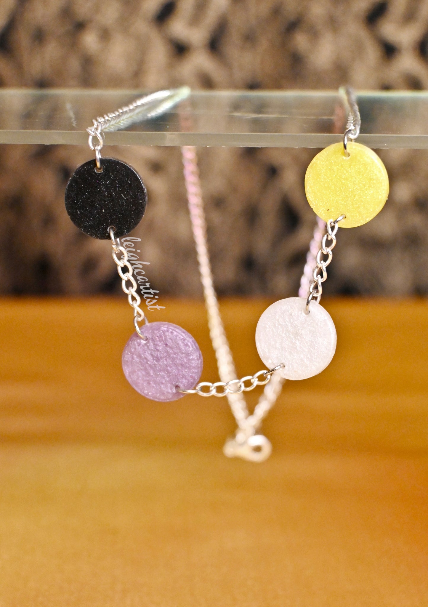 Nonbinary Flag Circles Resin Necklace