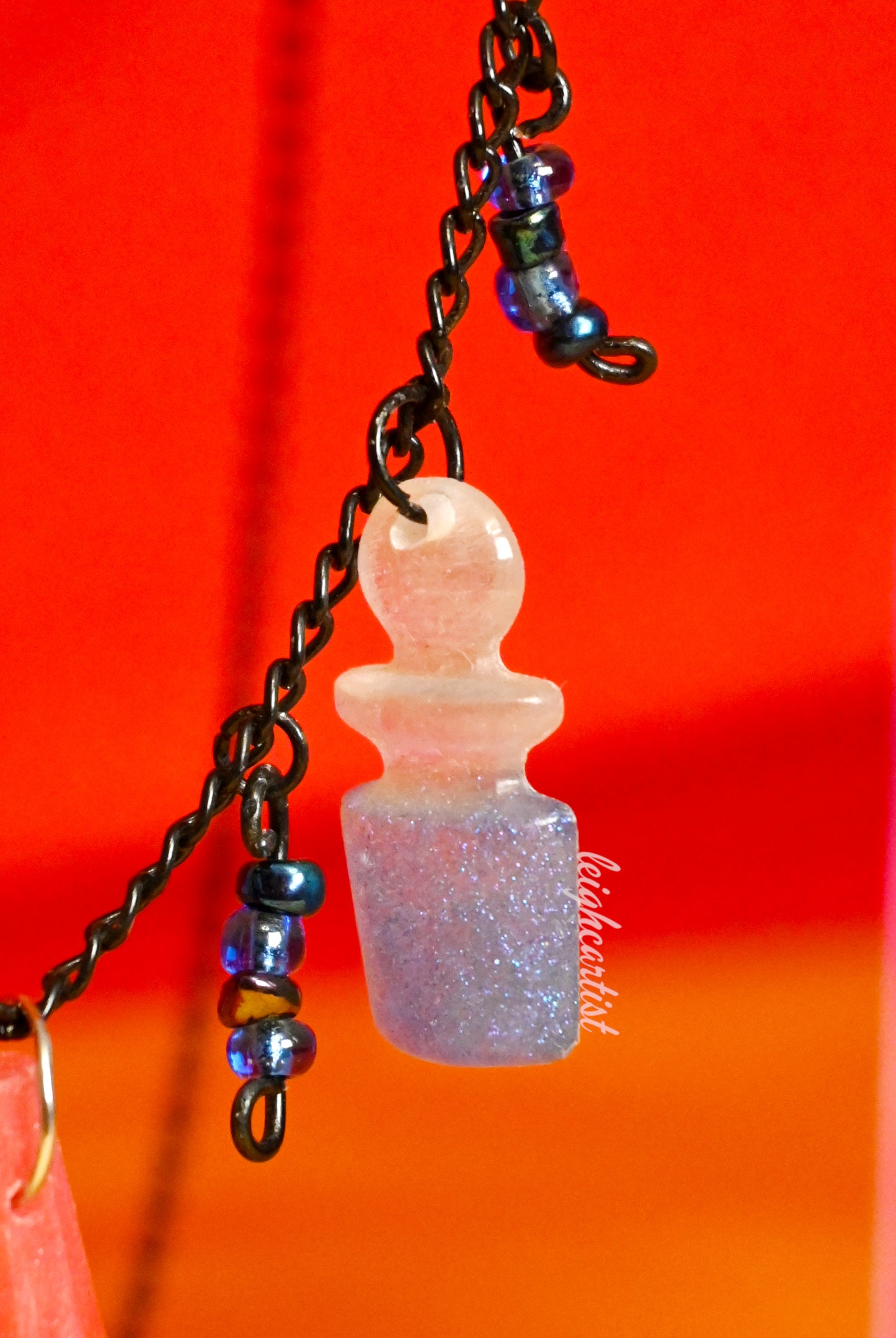 Pansexual Flag Crystals and Potions Resin Necklace (Copy)