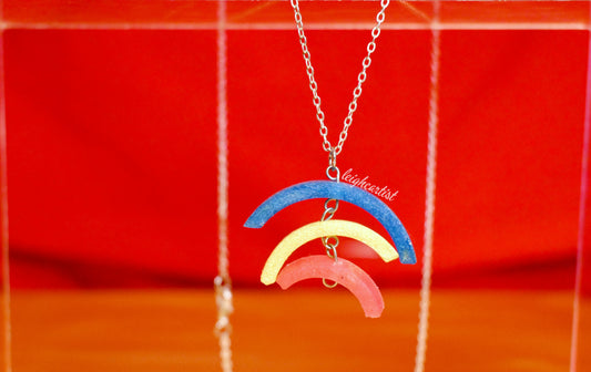 Pansexual Flag Rainbow Resin Necklace