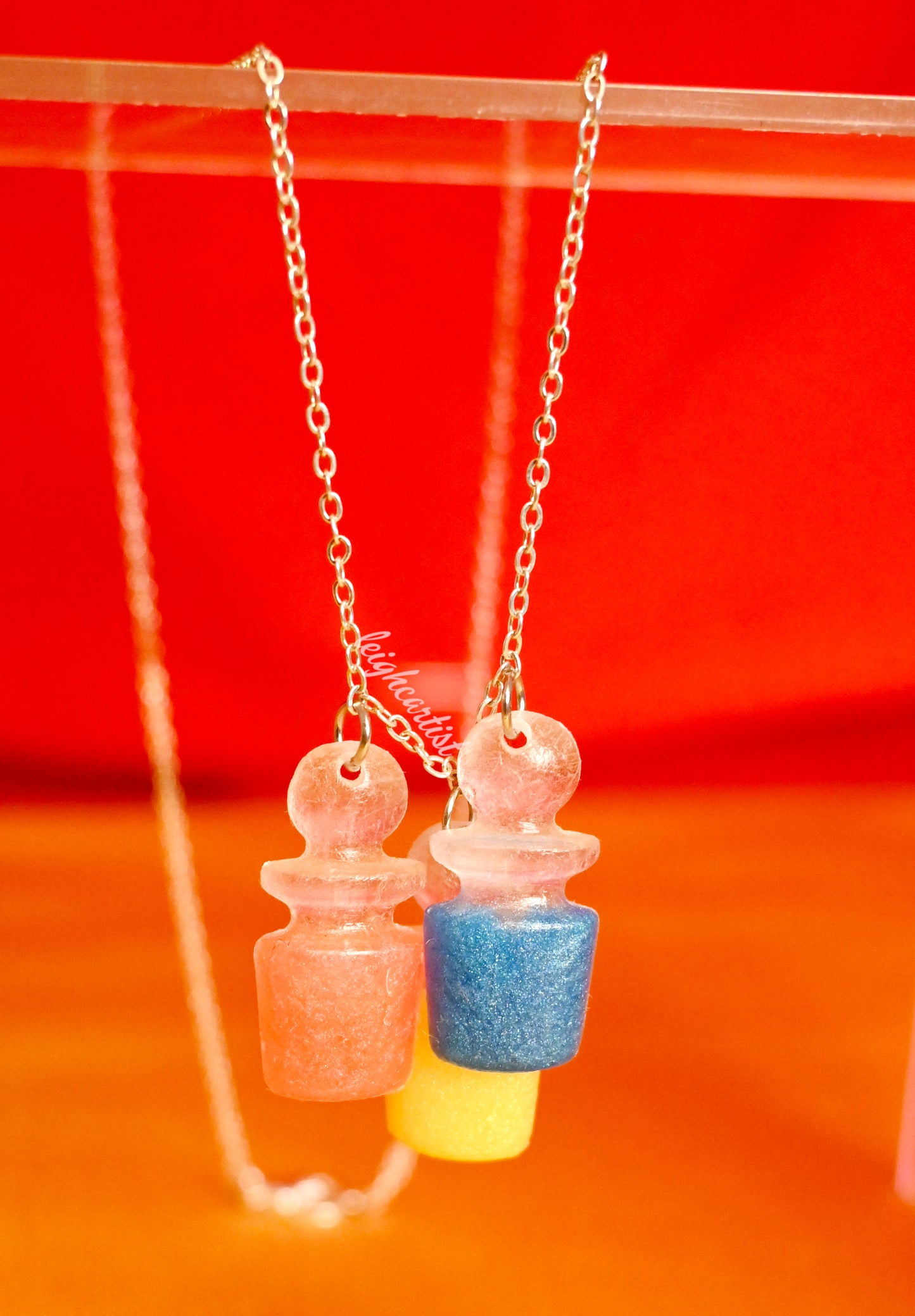 Pansexual Flag Potion Bottles Resin Necklace
