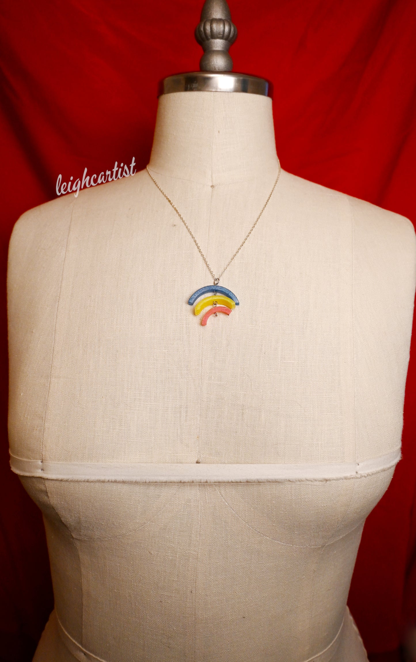 Pansexual Flag Rainbow Resin Necklace