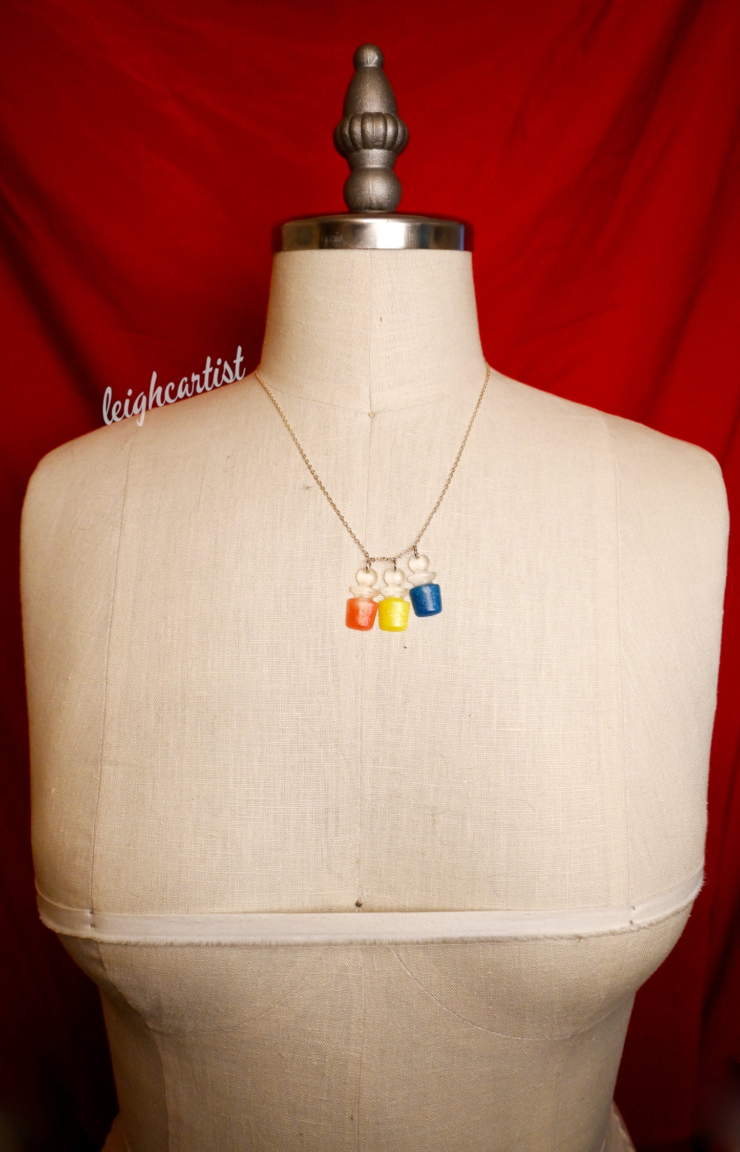 Pansexual Flag Potion Bottles Resin Necklace