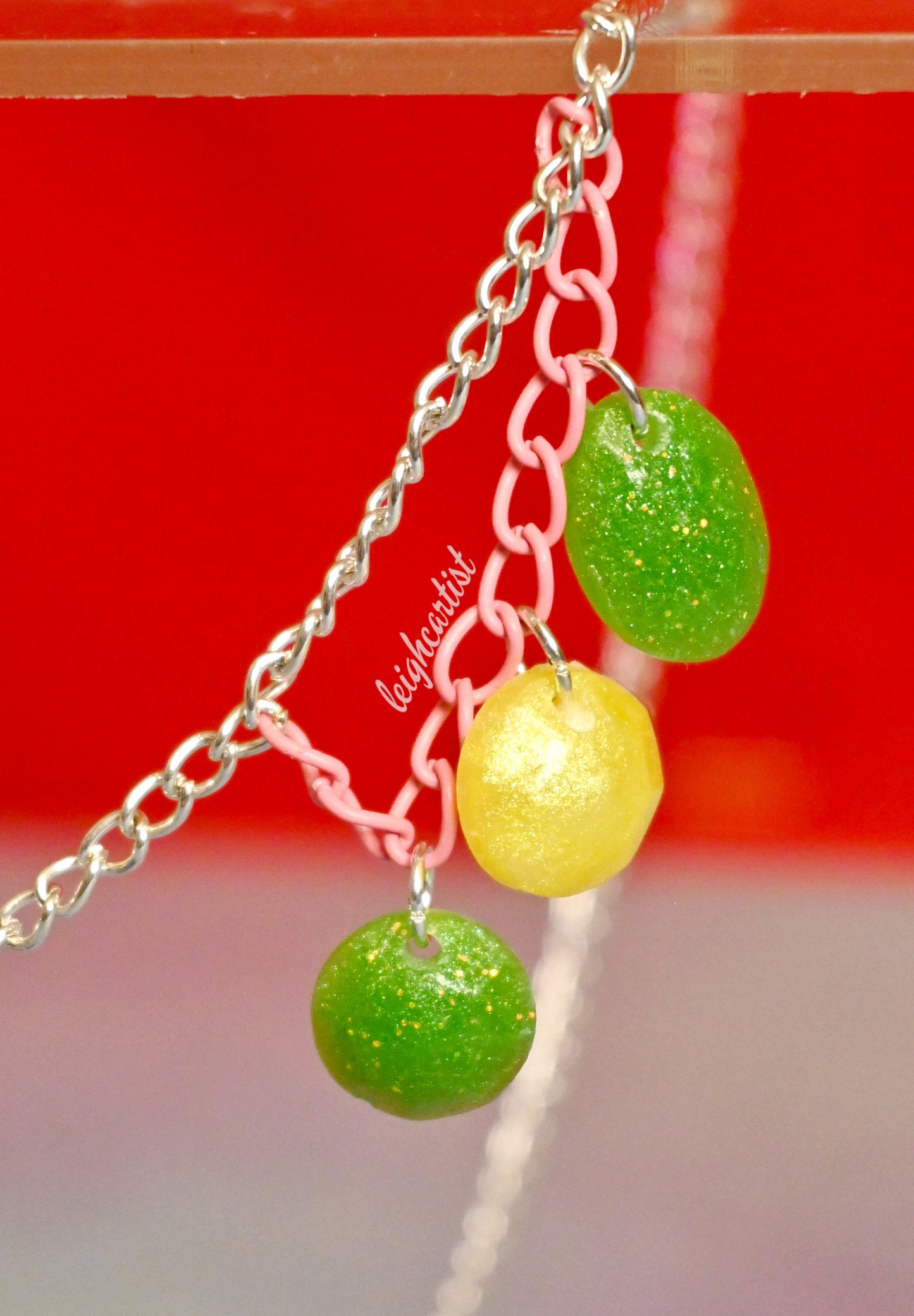 Rainbow Flag Crystal Resin Necklace