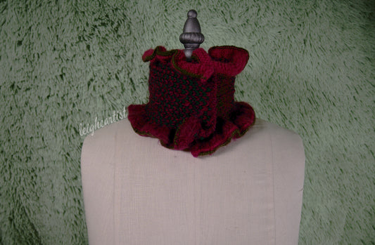 Pinks & Greens Knit Ruffle Scarf