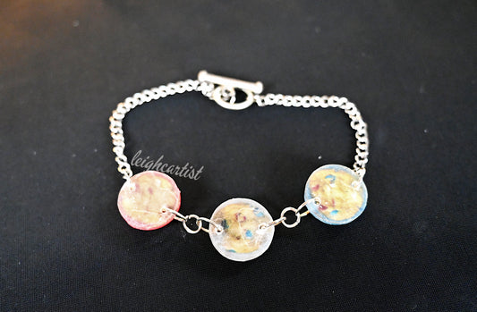 Red White & Blue Cookie Resin Charm Bracelet