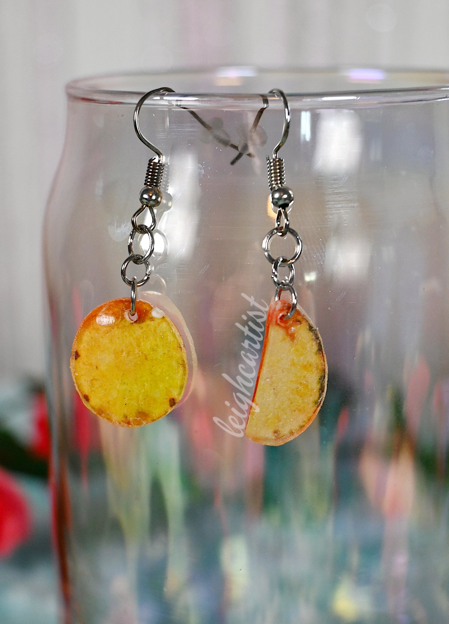 Pineapple Mismatched Resin Dangle Earrings