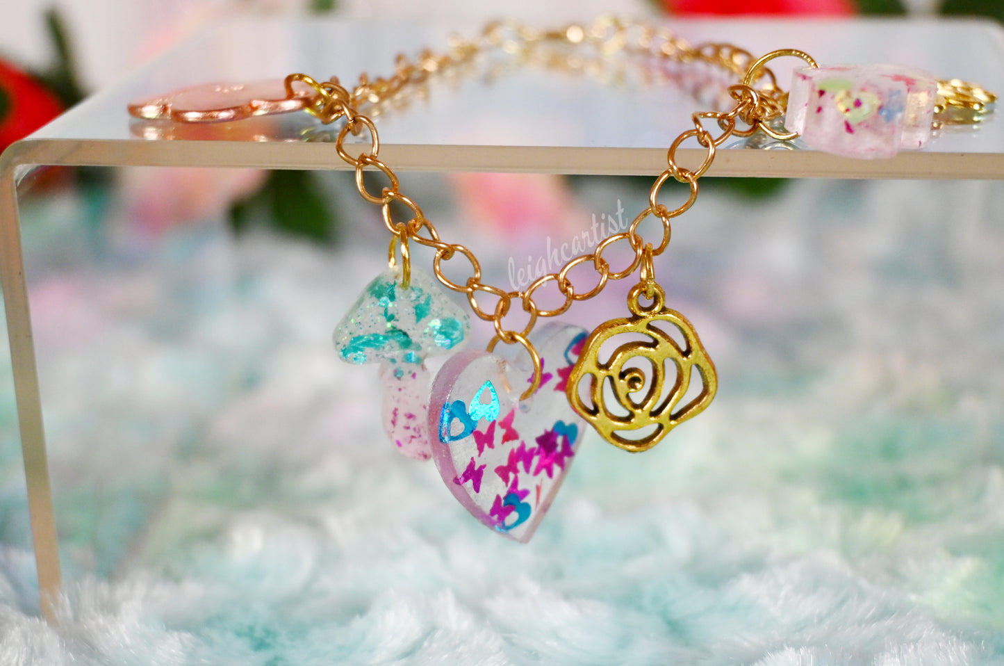 Butterfly Garden Resin Charm Bracelet