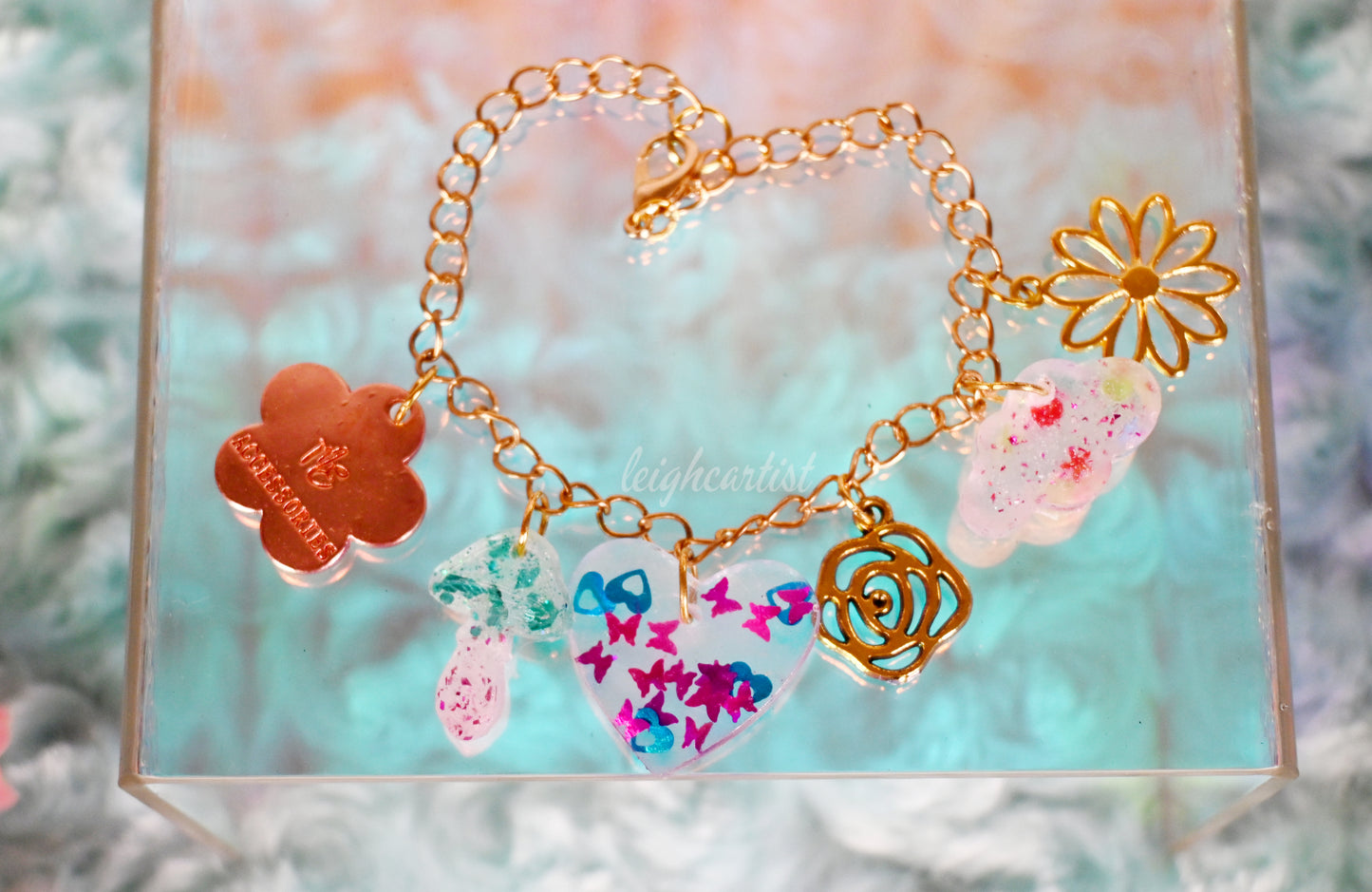 Butterfly Garden Resin Charm Bracelet