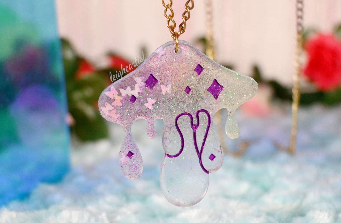 Mysterious Mushroom Resin Necklace