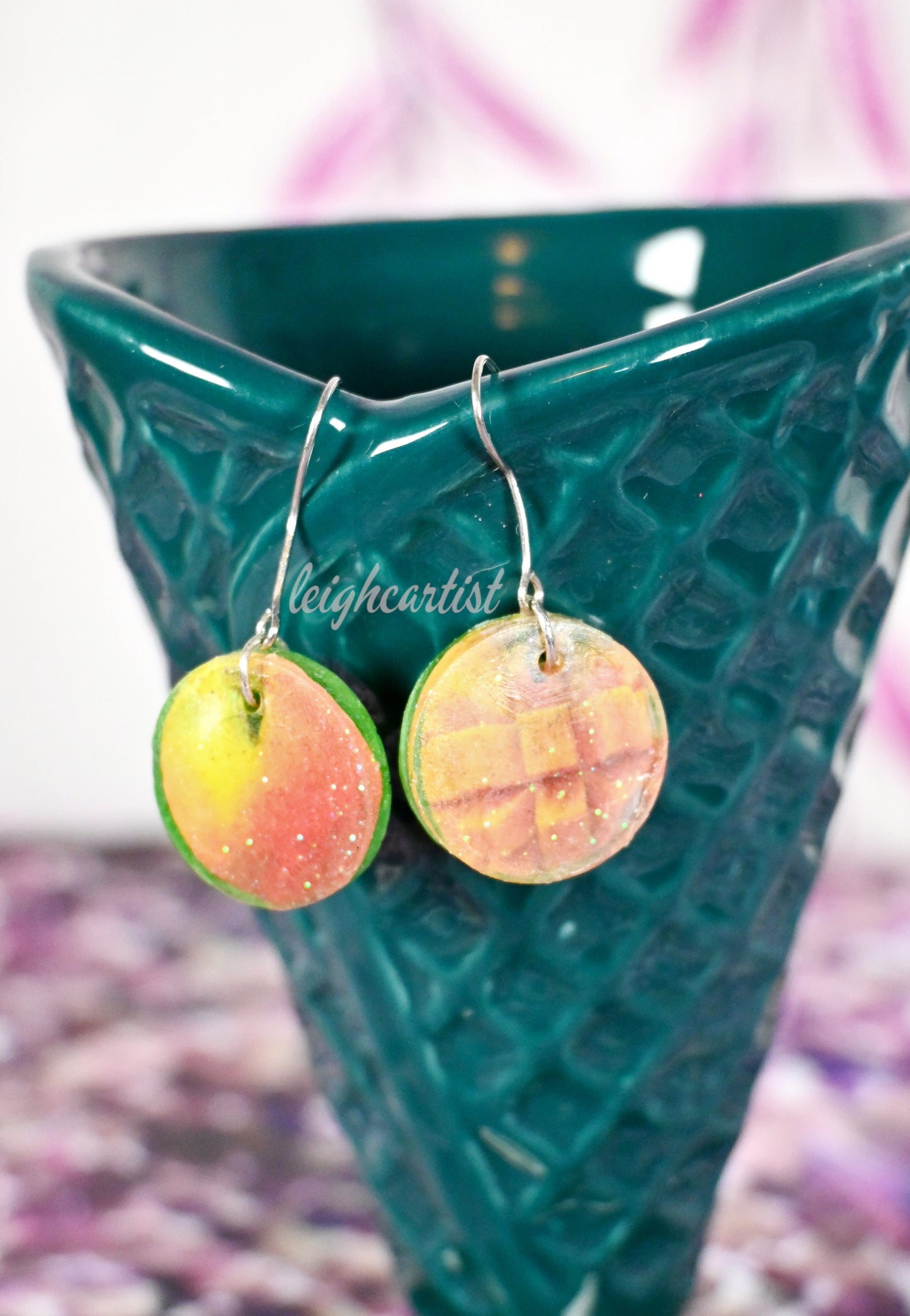 Mango Mismatched Resin Dangle Earrings