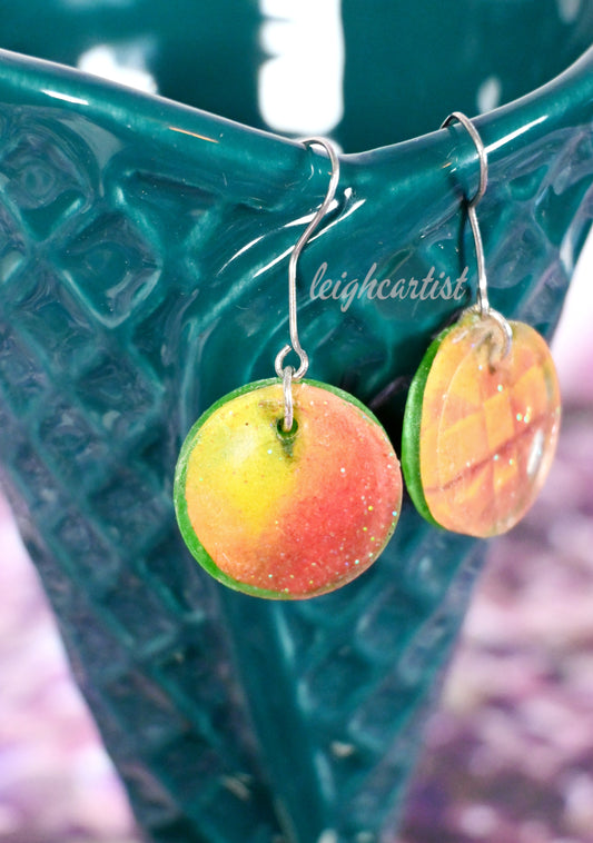 Mango Mismatched Resin Dangle Earrings