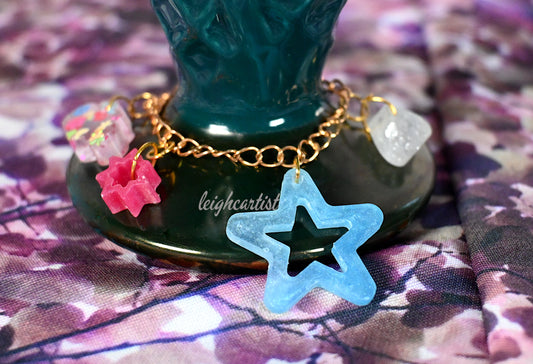 Blue Skies Resin Charm Bracelet