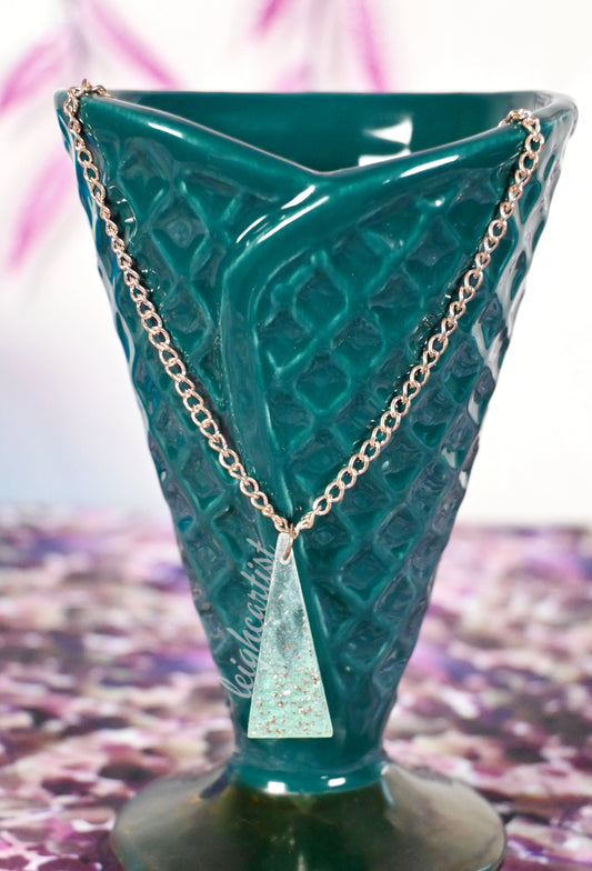 Rose Gold Triangle Resin Necklace