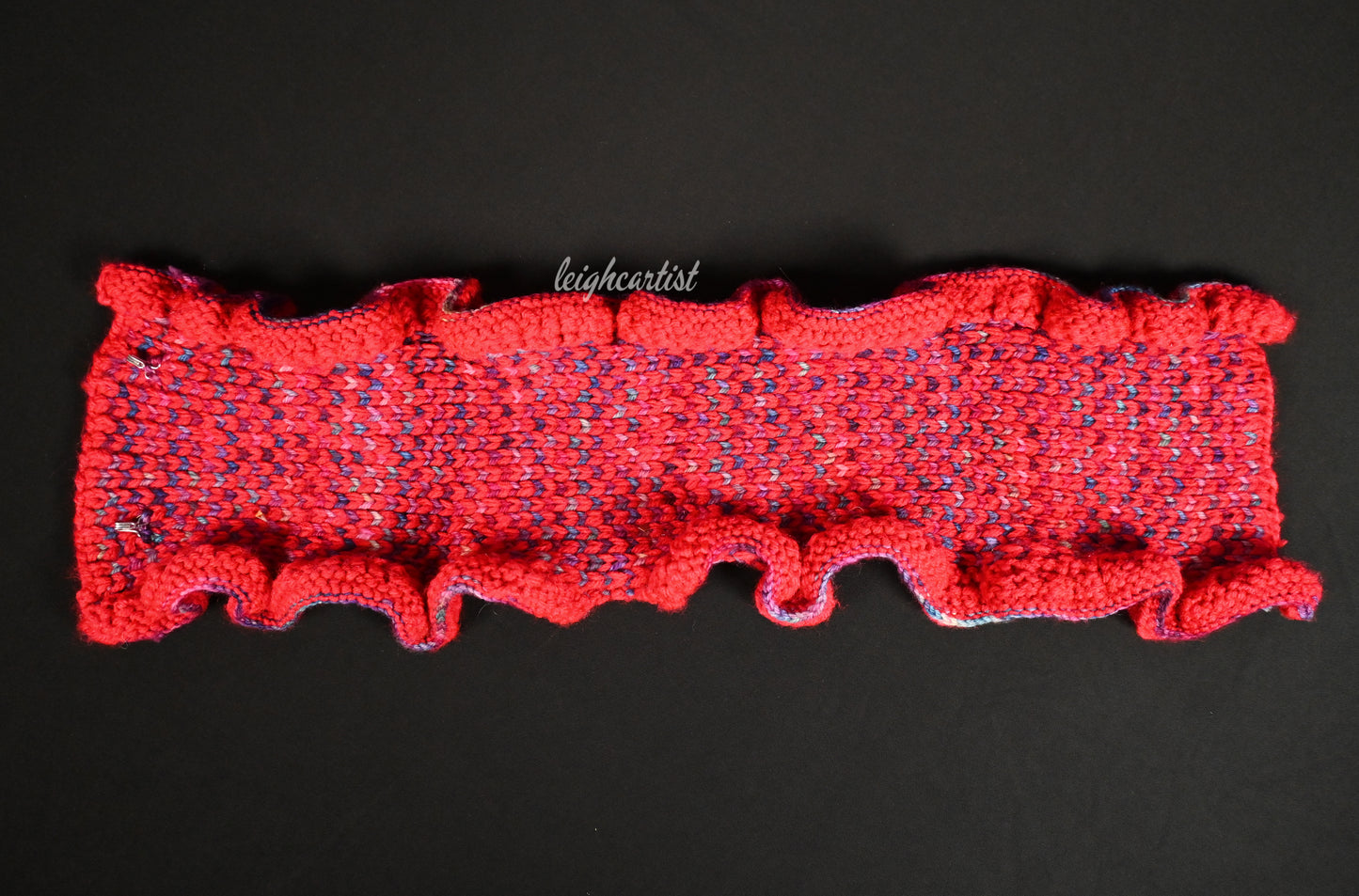 Very Berry Red Knit Ruffle Scarf