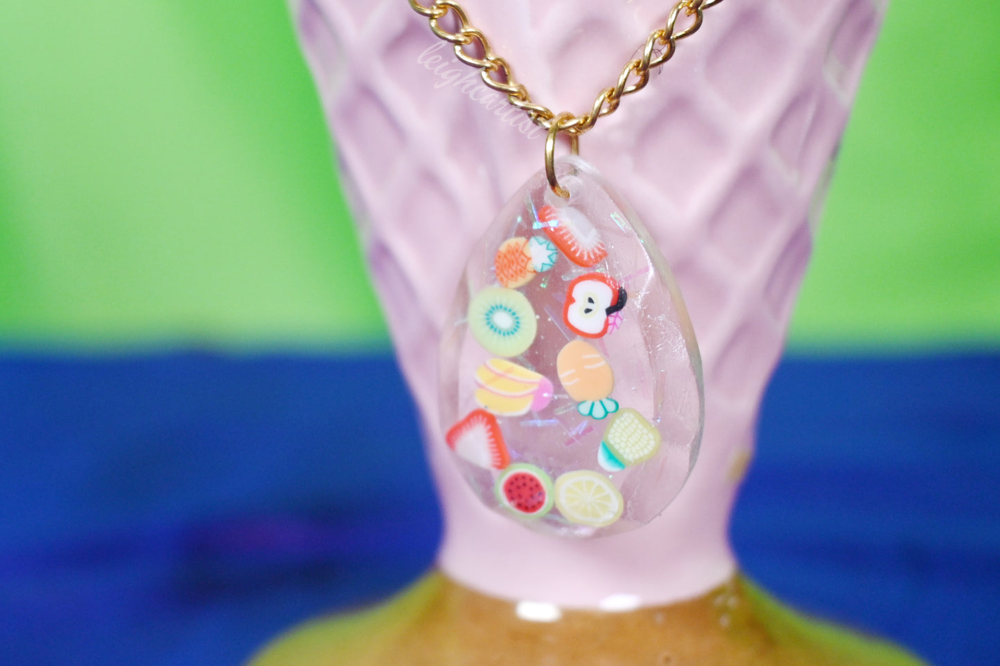 Fruit Salad Gem Resin Necklace