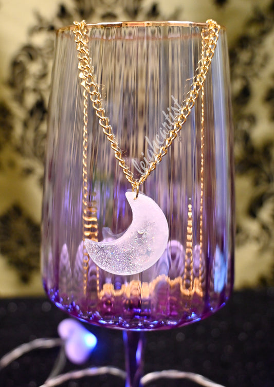 Pastel Moon Resin Necklace