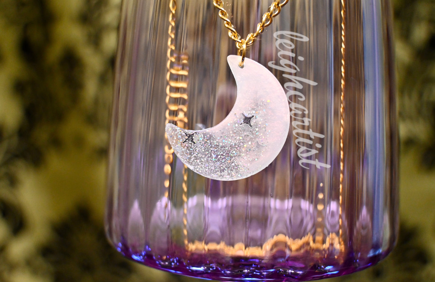 Pastel Moon Resin Necklace