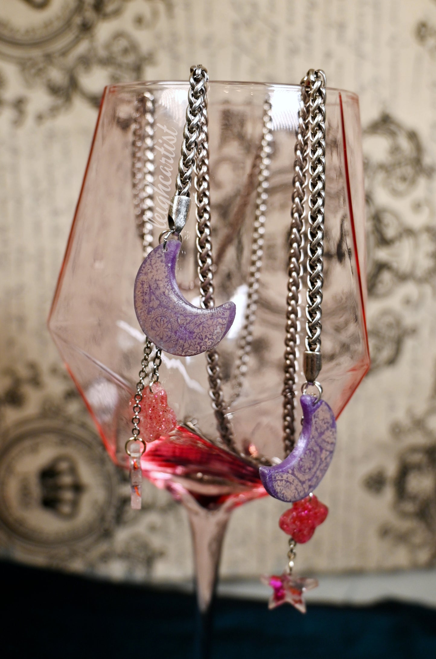 Crescent Moon Resin Wrap Necklace