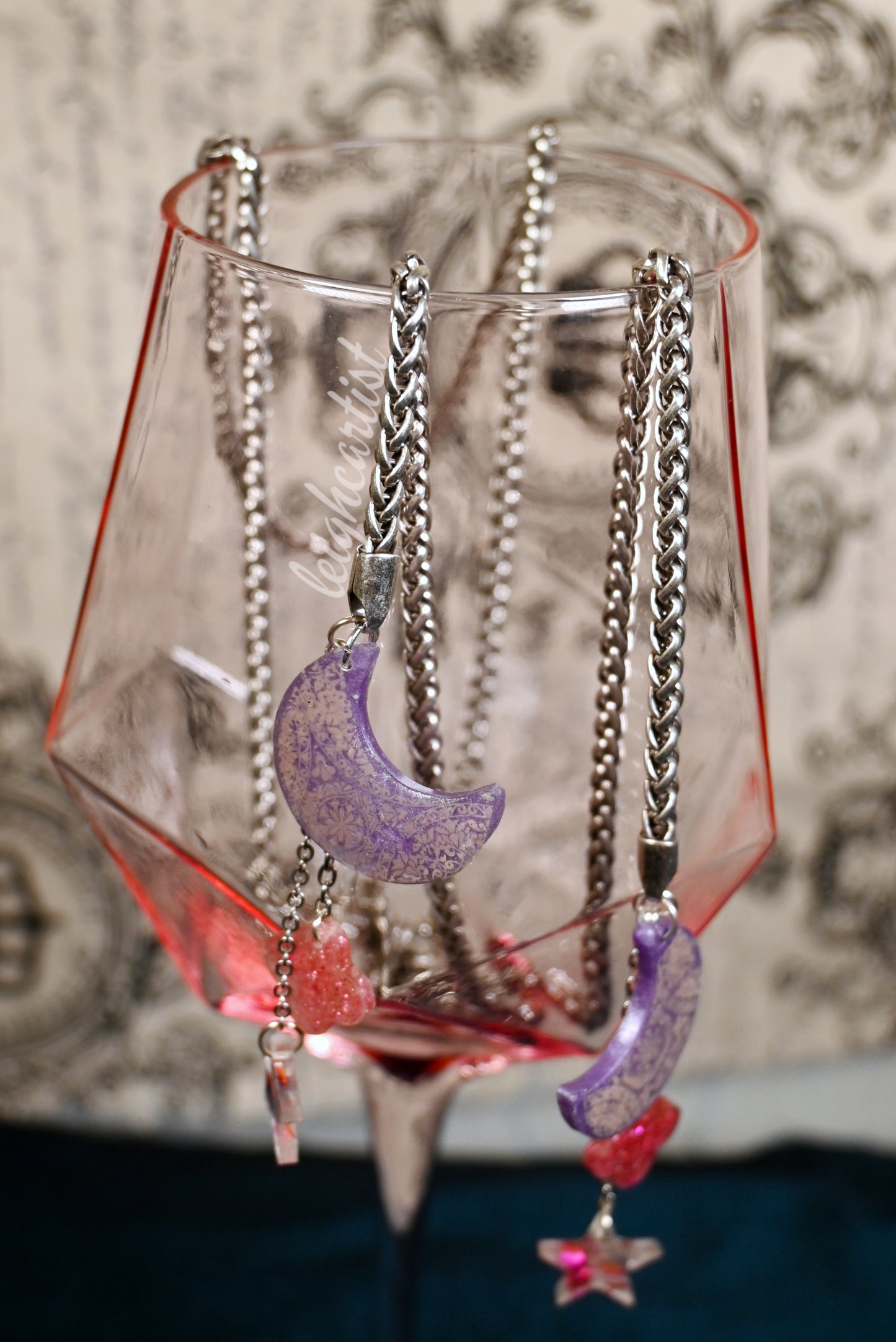 Crescent Moon Resin Wrap Necklace