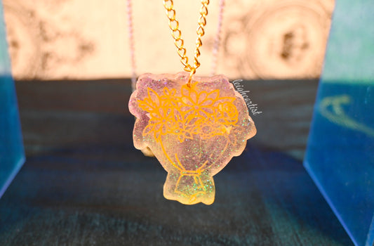 Pink Lemonade Bouquet Resin Necklace