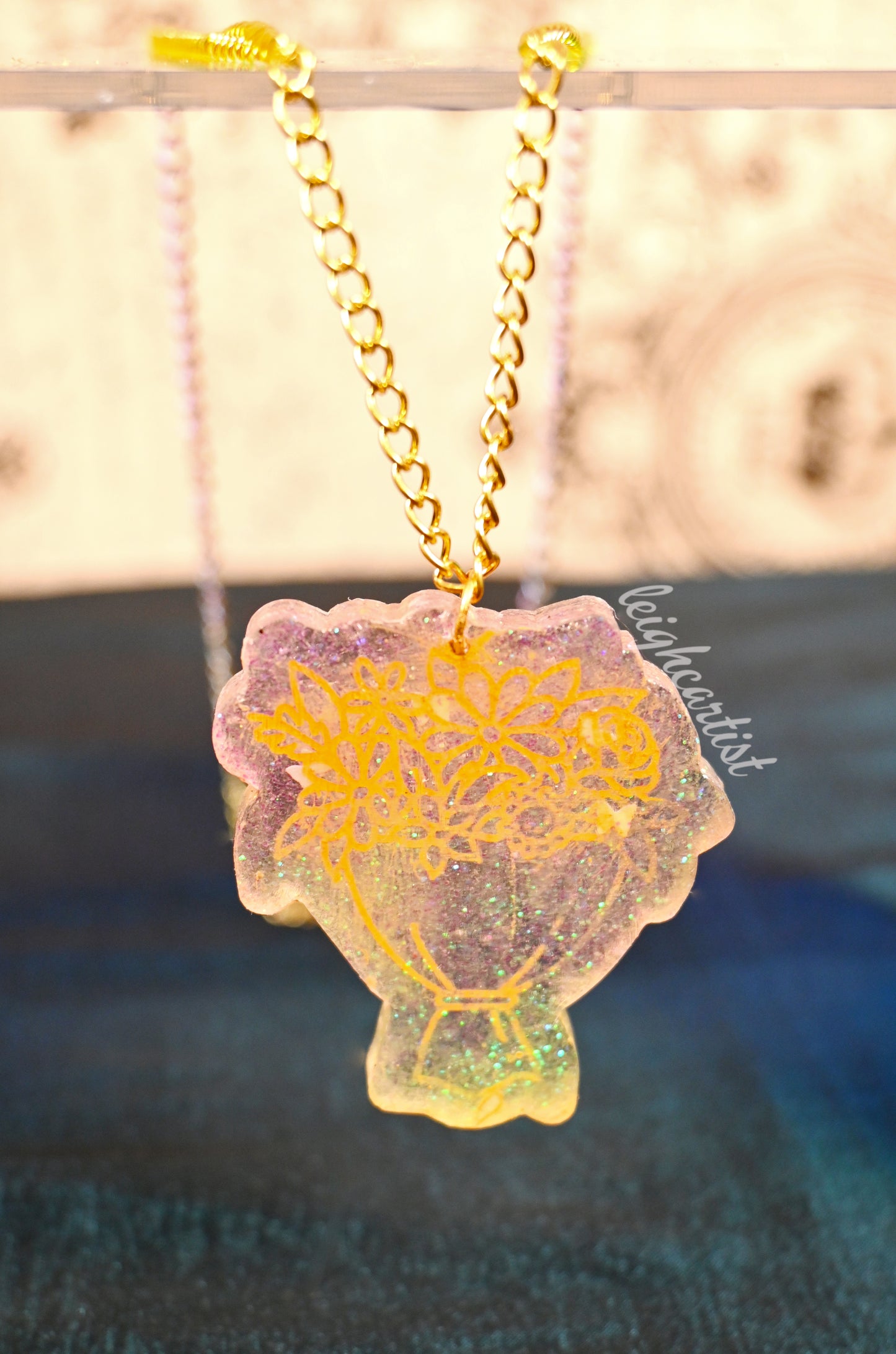 Pink Lemonade Bouquet Resin Necklace