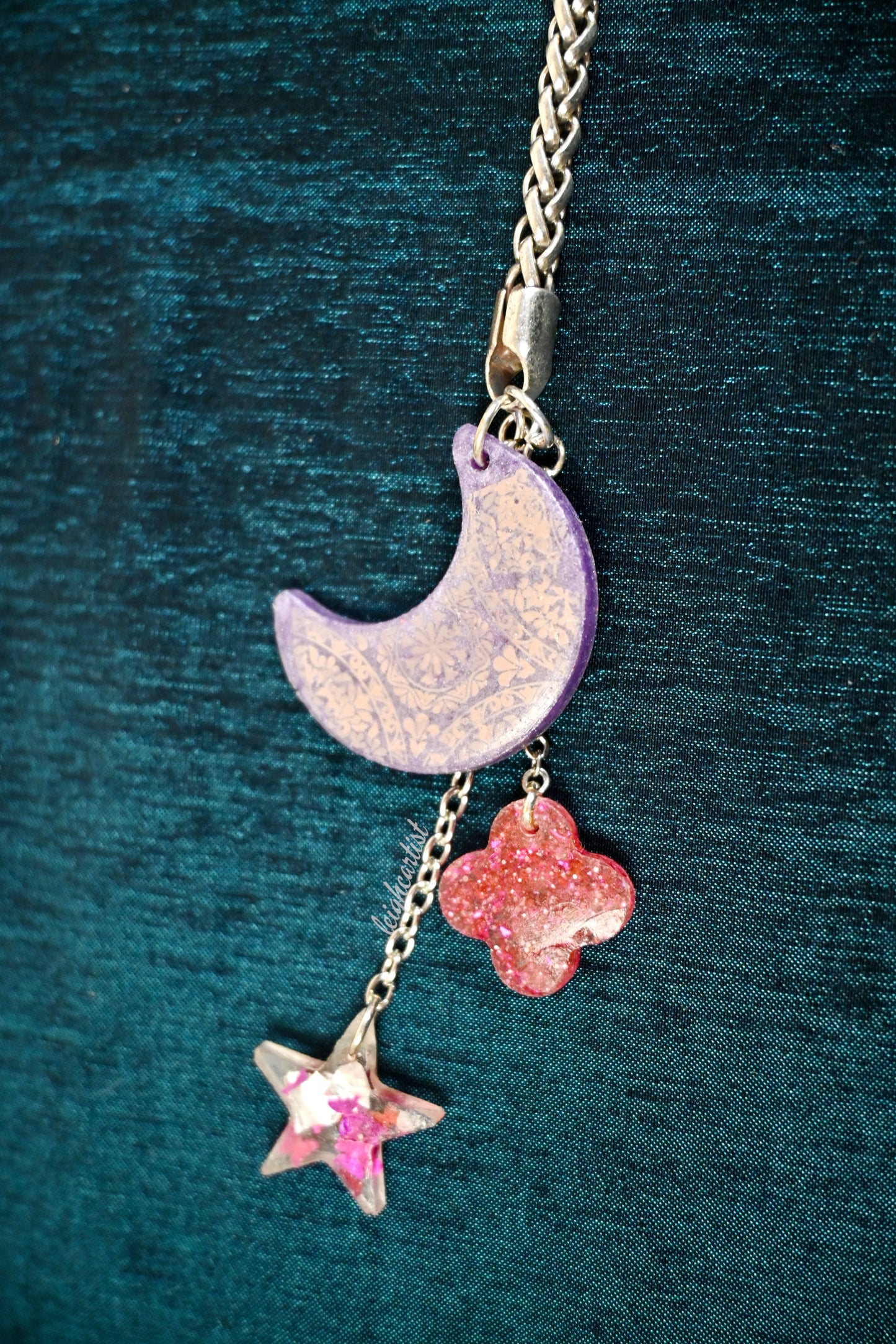 Crescent Moon Resin Wrap Necklace