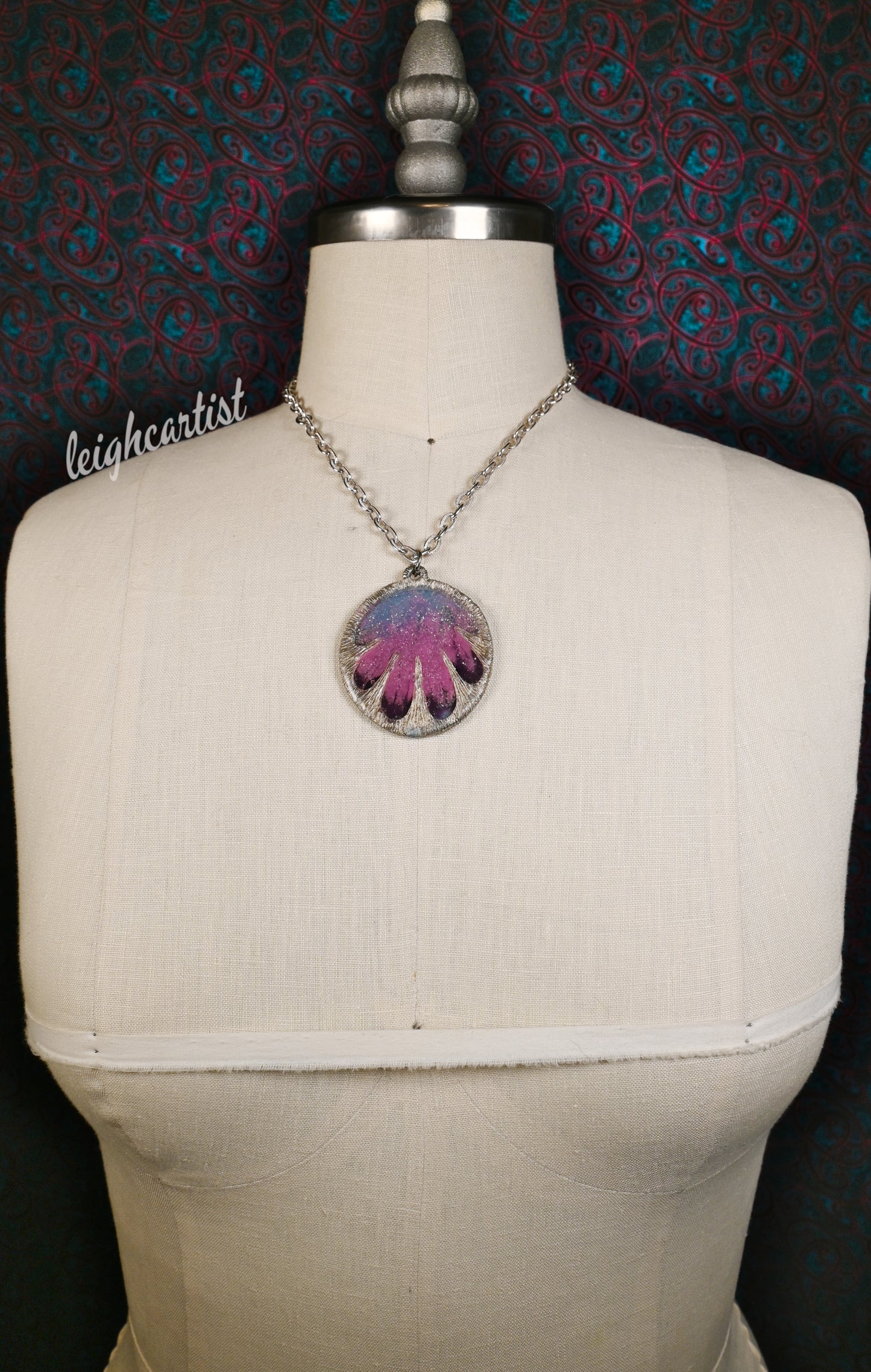 Upcycled Sunset Resin Necklace