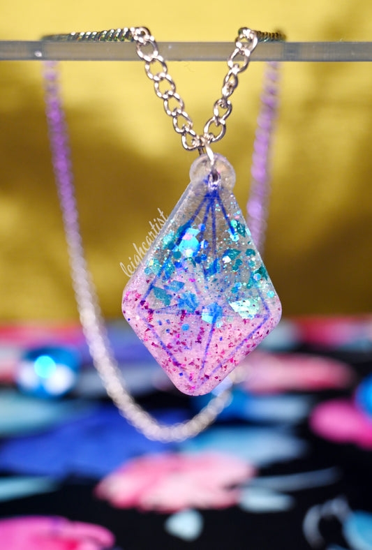 Sparkly Succulent Resin Necklace